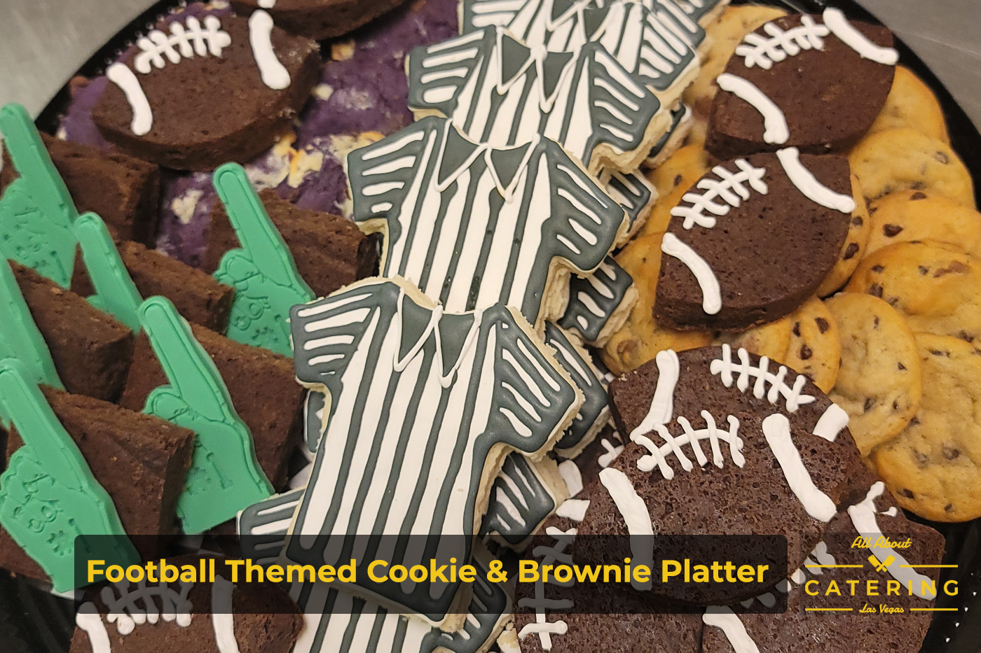 Football Themed Cookie & Brownie Platter wm